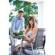 Ensemble table et fauteuils de jardin pliant aluminium/Textilux 6 personnes Salerno - Sieger Exclusiv