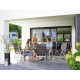 Ensemble table et fauteuils de jardin pliant aluminium/Textilux 6 personnes Salerno - Sieger Exclusiv