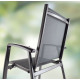 Fauteuil salon de jardin empilable aluminium/Textilux Salerno - Sieger Exclusiv