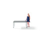 Ensemble table et fauteuils de jardin extensible aluminium/Textilux 10 personnes Trento - Sieger Exclusiv