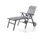 Bain de soleil luxe design inclinable aluminium/Textilux Trento - Sieger Exclusiv