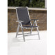 Grand fauteuil salon de jardin pliant inclinable aluminium/Textilux Trento - Sieger Exclusiv