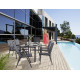 Ensemble table et fauteuils de jardin inclinable aluminium/Textilux 6 personnes Trento - Sieger Exclusiv