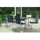 Ensemble table et fauteuils de jardin aluminium/Textilux 6 personnes Yara - Sieger Exclusiv