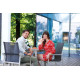 Ensemble table et fauteuils de jardin empilables aluminium/Textilux 2 personnes Yara - Sieger Exclusiv