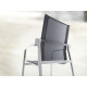 Ensemble table et fauteuils de jardin empilables aluminium/Textilux 2 personnes Yara - Sieger Exclusiv