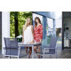 Ensemble table et fauteuils de jardin empilables aluminium/Textilux 2 personnes Yara - Sieger Exclusiv