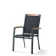 Ensemble table et fauteuils de jardin pliant aluminium/Teck certifié 6 personnes Catena - Sieger Exclusiv