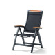 Ensemble table et fauteuils de jardin pliant aluminium/Teck certifié 6 personnes Catena - Sieger Exclusiv