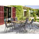 Ensemble table et fauteuils de jardin pliant aluminium/Teck certifié 6 personnes Catena - Sieger Exclusiv