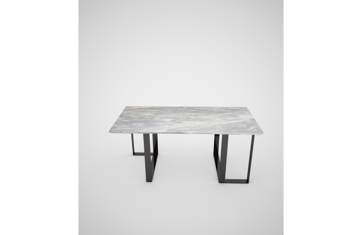 Table de jardin rectangulaire en acier laqué noir RATIO - TrackDesign par Vincenzo Minenna