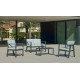 Salon de jardin bas 4 personnes en aluminium et Dralonlux- Azores - Hevea
