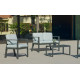Salon de jardin bas 4 personnes en aluminium et Dralonlux- Azores - Hevea