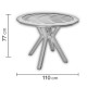 Table ronde salon de jardin 4 personnes en aluminium - Baracoa - Hevea