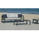 Salon de jardin bas 7 personnes en aluminium et Dralon - Bellagio - Hevea