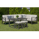 Salon de jardin bas d'angle 9 personnes en aluminium et Dralon - Bolonia - Hevea