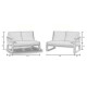 Salon de jardin bas d'angle 9 personnes en aluminium et Dralon - Bolonia - Hevea