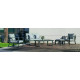 Salon de jardin bas 6 personnes en aluminium et Dralon - Bolonia - Hevea