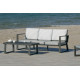 Salon de jardin bas 7 personnes en aluminium et Dralonlux - Bolonia - anthracite - Hevea