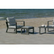 Salon de jardin bas 7 personnes en aluminium et Dralonlux - Bolonia - anthracite - Hevea