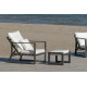 Salon de jardin bas multi-positions 7 personnes en aluminium et Dralon - Bolonia - anthracite - Hevea