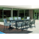 Ensemble table et fauteuils de jardin 8 personnes en aluminium et cordage - Camelia/catania - anthracite - Hevea