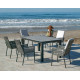 Ensemble table et fauteuils de jardin 6 personnes en aluminium et HPL - Camelia/catania - Hevea