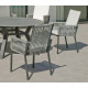 Fauteuil salon de jardin en aluminium et cordage - Catania - Hevea