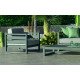 Salon de jardin bas 4 personnes en aluminium et Dralonlux - Cosmos - Hevea