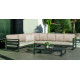 Salon de jardin bas d'angle 7 personnes en aluminium et Dralonlux - Cosmos - anthracite - Hevea