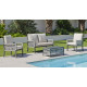 Salon de jardin bas 4 personnes en aluminium, dralon et cordage - Havana - Hevea