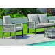 Salon de jardin bas 4 personnes en aluminium, dralon et cordage - Havana - Hevea