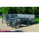 Salon de jardin bas d'angle 8 personnes en aluminium et cordage - Havana - anthracite - Hevea