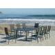 Fauteuil salon de jardin en aluminium et textilène - Janeiro - anthracite - Hevea