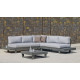 Salon de jardin bas d'angle 6 personnes en aluminium et Dralon - Menfis - Hevea