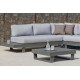 Salon de jardin bas d'angle 6 personnes en aluminium et Dralon - Menfis - Hevea