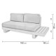 Salon de jardin bas d'angle 6 personnes en aluminium et Dralon - Menfis - Hevea