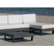 Salon de jardin bas d'angle 4 personnes en aluminium et Dralon - Menfis - anthracite - Hevea