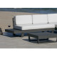 Salon de jardin bas d'angle 4 personnes en aluminium et Dralon - Menfis - anthracite - Hevea