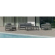 Salon de jardin bas 4 personnes en aluminium, dralon et cordage - Monterrey - Hevea