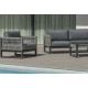 Salon de jardin bas 4 personnes en aluminium, dralon et cordage - Monterrey - Hevea