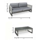 Salon de jardin bas 4 personnes en aluminium, dralon et cordage - Monterrey - Hevea