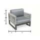 Salon de jardin bas 4 personnes en aluminium, dralon et cordage - Monterrey - Hevea