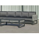 Salon de jardin bas d'angle 9 personnes en aluminium et cordage - Monterrey - Hevea