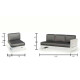 Salon de jardin bas d'angle 9 personnes en aluminium et cordage - Monterrey - Hevea