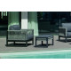 Salon de jardin bas 7 personnes en aluminium, dralon et cordage - Monterrey - Hevea