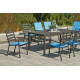 Ensemble table et fauteuils de jardin 8 personnes en aluminium et Dralon - Palma - Hevea