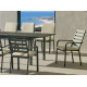 Ensemble table et fauteuils de jardin extensible 8 personnes en aluminium et Dralon - Palma - anthracite - Hevea