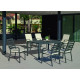 Ensemble table et fauteuils de jardin 6 personnes en aluminium et Dralon - Palma caravel - anthracite - Hevea
