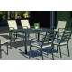 Ensemble table et fauteuils de jardin 6 personnes en aluminium et Dralon - Palma caravel - anthracite - Hevea